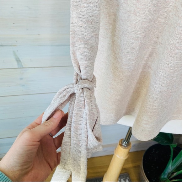 SOLD! Light Cream Colored Soft Knit Top with Cute Detailing Around Wrist - Picture 6 of 6